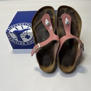 Birkenstock Gizeh Brushed Flamingo Birko-Flor Sandals Vegan Reg 40  US 9 - 9.5